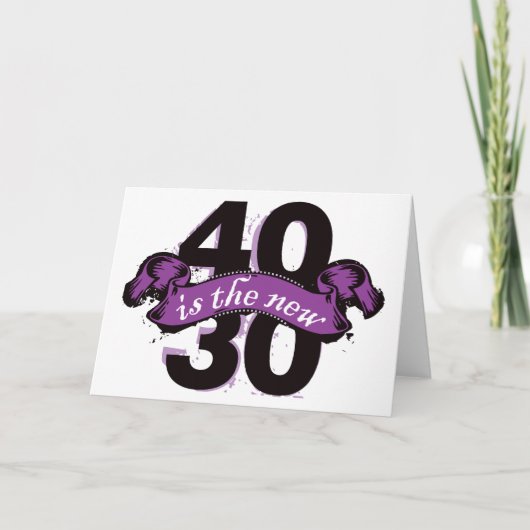 Carte Quarante est les nouveaux trente - pourpre (Devant)