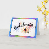 Carte quarantième Célébration d'anniversaire (Fleur jaune)