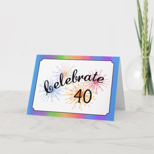 Carte quarantième Célébration d'anniversaire (Devant)