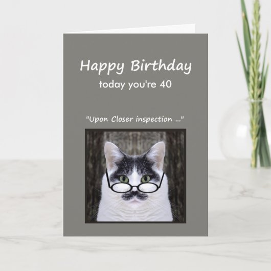 Carte quarantième L'humour d'anniversaire ne le (Devant)