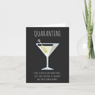 Carte Quarantini Martini Funny Social Distancing Card