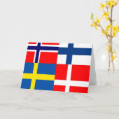 Carte Quartet des drapeaux scandinaves (Fleur jaune)