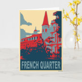 Carte Quartier français en bleu et rouge (Fleur jaune)