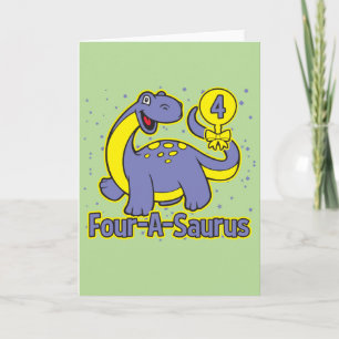 Carte Quatre-A-Saurus Brontosaurus, 4e anniversaire de l
