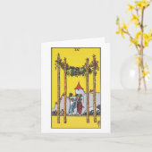 Carte Quatre baguettes - Rider Waite Smith tarot (Fleur jaune)