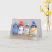 Carte Quatre Bébés D'Argile, Échangés, Argile Polymère (Fleur jaune)