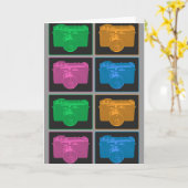 Carte Quatre caméras Pop Art (Fleur jaune)
