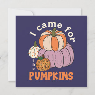 Carte Quatre citrouilles drôles d'automne