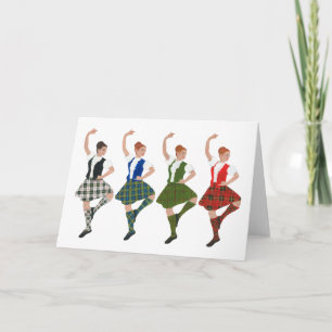 Carte Quatre danseurs des Highlands écossais