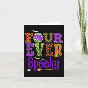 Carte Quatre Fantôme Éffrayant Halloween 4e anniversaire