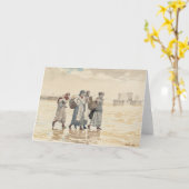 Carte Quatre femmes de pêcheurs sur la plage | Winslow H (Fleur jaune)