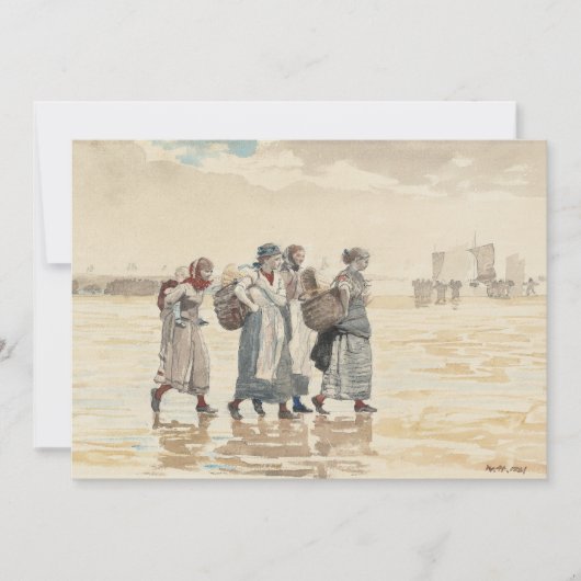 Carte Quatre femmes de pêcheurs sur la plage | Winslow H (Devant)