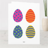 Carte Quatre œufs de Pâques colorés (Dos)