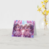 Carte Quatre petits anges Art numérique (Fleur jaune)