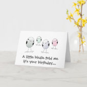 Carte Quatre Petits oiseaux (Fleur jaune)