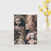 Carte Quatre poules Vintages (Fleur jaune)