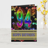 Carte quatre-vingt-quatorzième Anniversaire avec des (Fleur jaune)