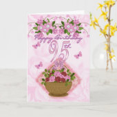 Carte quatre-vingt-quinzième Madame d'anniversaire, (Fleur jaune)