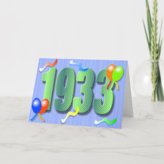Carte quatre-vingtième de l'anniversaire 1933