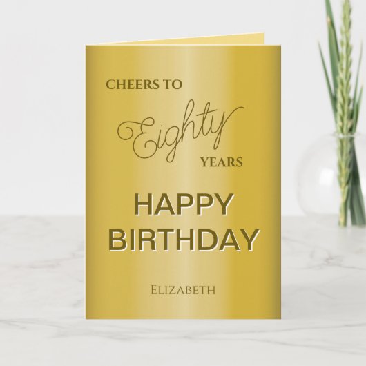 Carte  Quatre-Vingts Ans Anniversaire Or  (Devant)