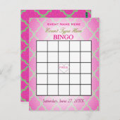 Carte | Quatrefoil rose de bingo-test (Devant / Derrière)