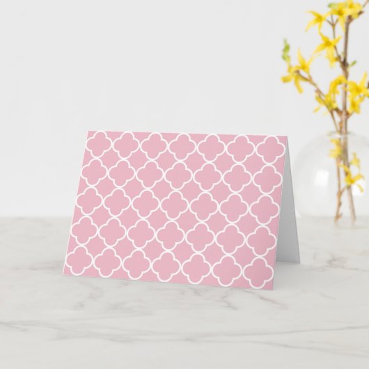 Carte Quatrefoil rose, Latticework, Trellis marocain (Fleur jaune)