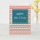 Carte Quatrième heureux de bannière étoilée de juillet (Fleur jaune)