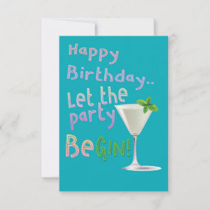 Carte Que la fête soit gin !
