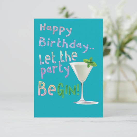 Carte Que la fête soit gin ! (Debout devant)