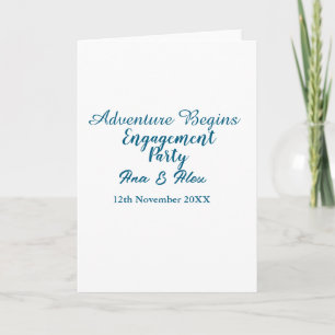 Carte que l'aventure commence nom de la fête de fiançail