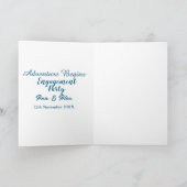 Carte que l'aventure commence nom de la fête de fiançail (Intérieur)