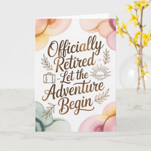 Carte Que l'aventure de retraite commence (Fleur jaune)