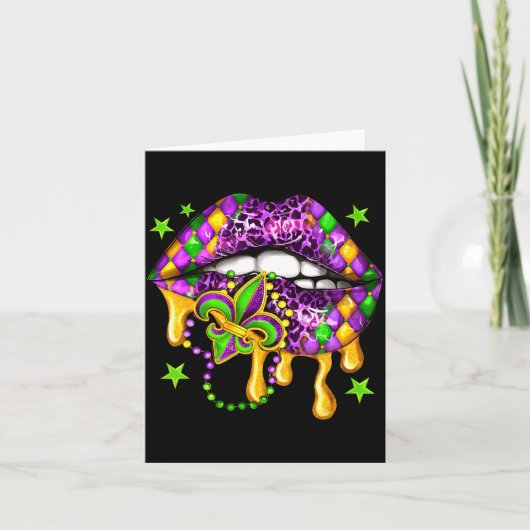 Carte Que les frivolités commencent mardi gras lèvres ca (Devant)