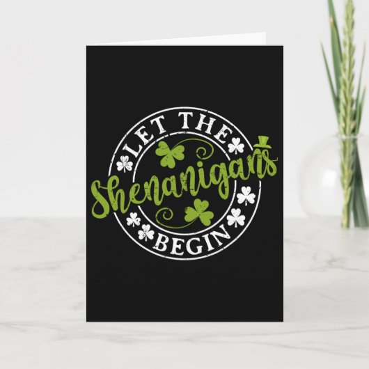 Carte Que les Shenanigans Commencent Clovers Shamrocks S (Devant)
