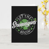 Carte Que les Shenanigans commencent Drôle de St. Patric (Fleur jaune)