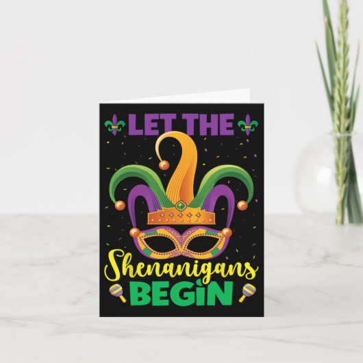 Carte Que Les Shenanigans Commencent Mardi Gras Heureux (Devant)