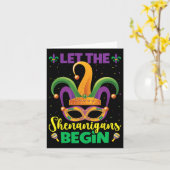 Carte Que Les Shenanigans Commencent Mardi Gras Heureux (Fleur jaune)