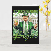 Carte Que les Shenanigans commencent Trump St Patrick's (Fleur jaune)