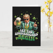 Carte Que les Shenanigans commencent Trump St Patrick's  (Fleur jaune)