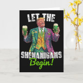 Carte Que les Shenanigans commencent Trump St Patrick's  (Fleur jaune)