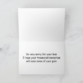 CARTE QUE LES SOUVENIRS APAISENT VOTRE DOULEUR DÉSOLÉ PO (Intérieur)