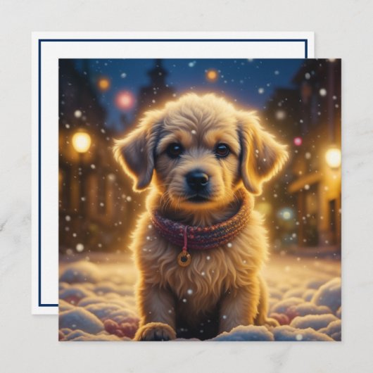 Carte Que l'Esprit de Noël soit avec toi Chien Chien Chi (Devant / Derrière)
