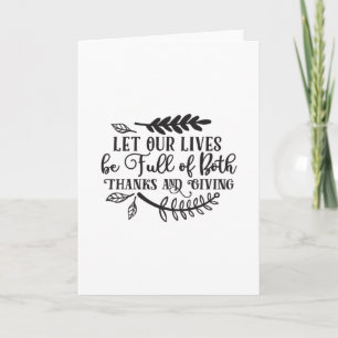 Carte Que nos vies soient remplies de gratitude et de gé