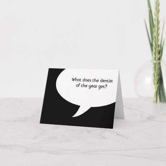 Carte que reçoit le dentiste de l'année? (Devant)