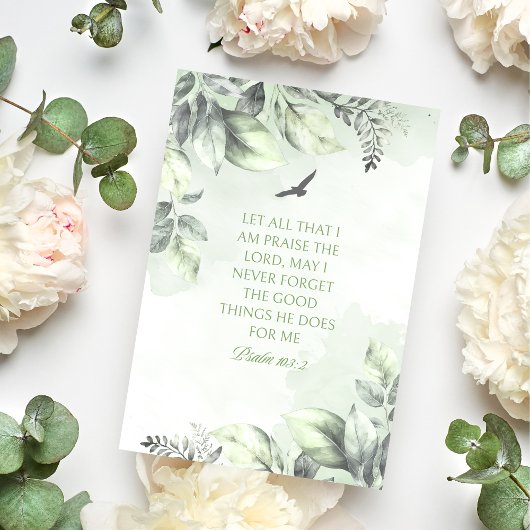 Carte Que tout ce que je suis loué le Seigneur Psaume 10