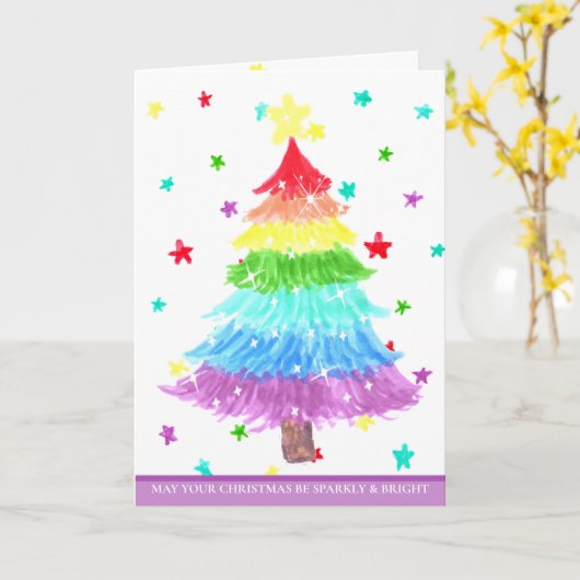 Carte Que votre Noël soit brillant et éclatant (Fleur jaune)