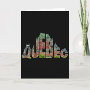 Carte Québec Château Frontenac Typographie Canada Voyage