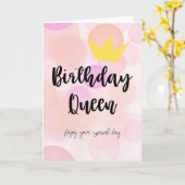 Carte Queen Anniversaire (Fleur jaune)