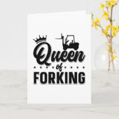 Carte Queen Of Forklifter Opérateur Camion (Fleur jaune)