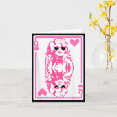 Carte Queen Of Hearts Valentines Day  (Fleur jaune)